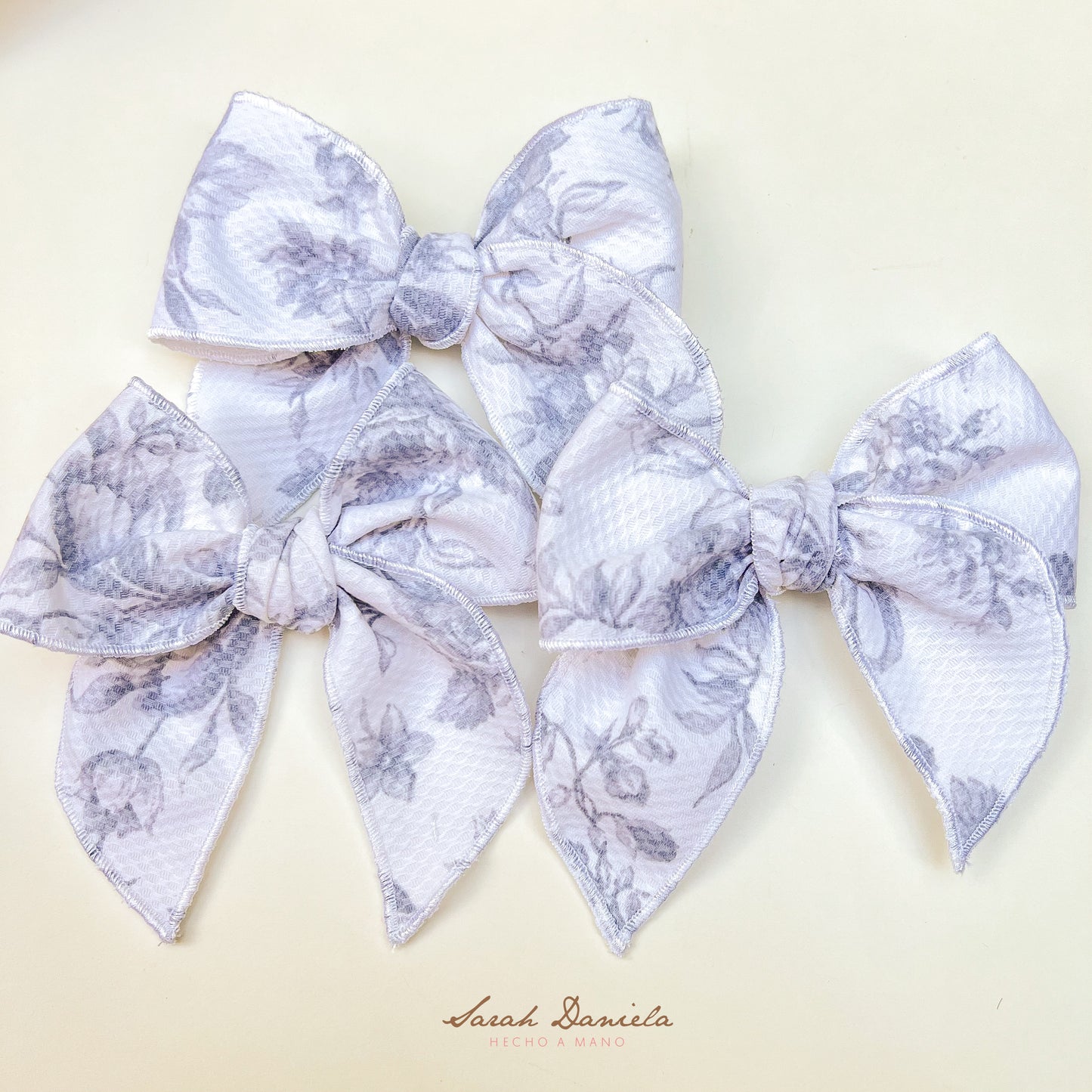 Lazos de Tela - Blanco con Gris