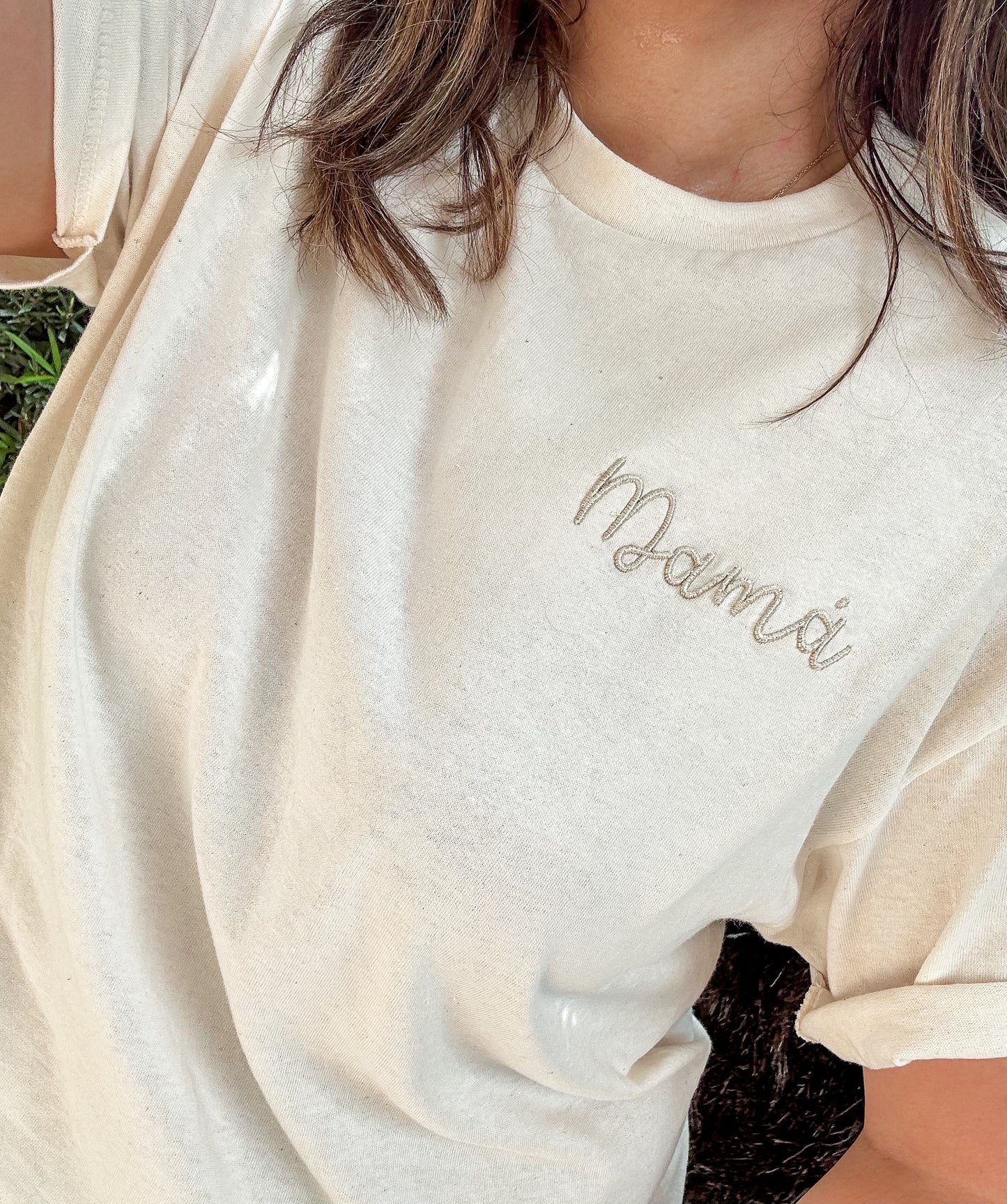 T-shirt con bordado 3D para mamá
