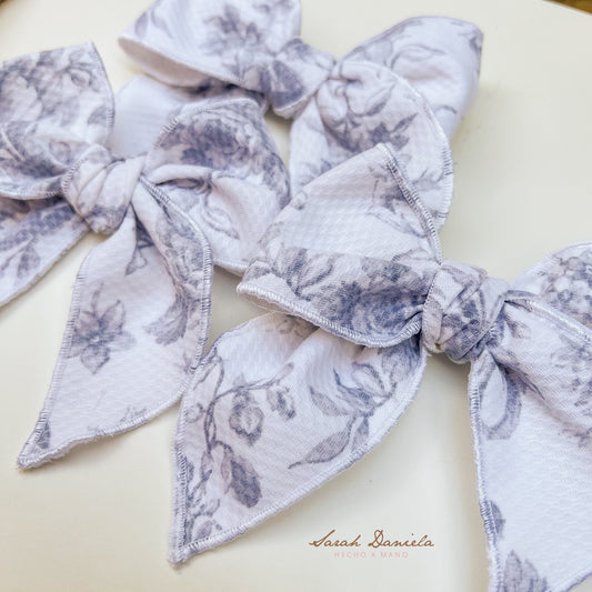 Lazos de Tela - Blanco con Gris